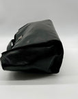 Perlina Black Leather Shoulder Bag