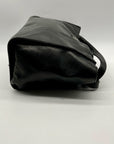 Perlina Black Leather Shoulder Bag