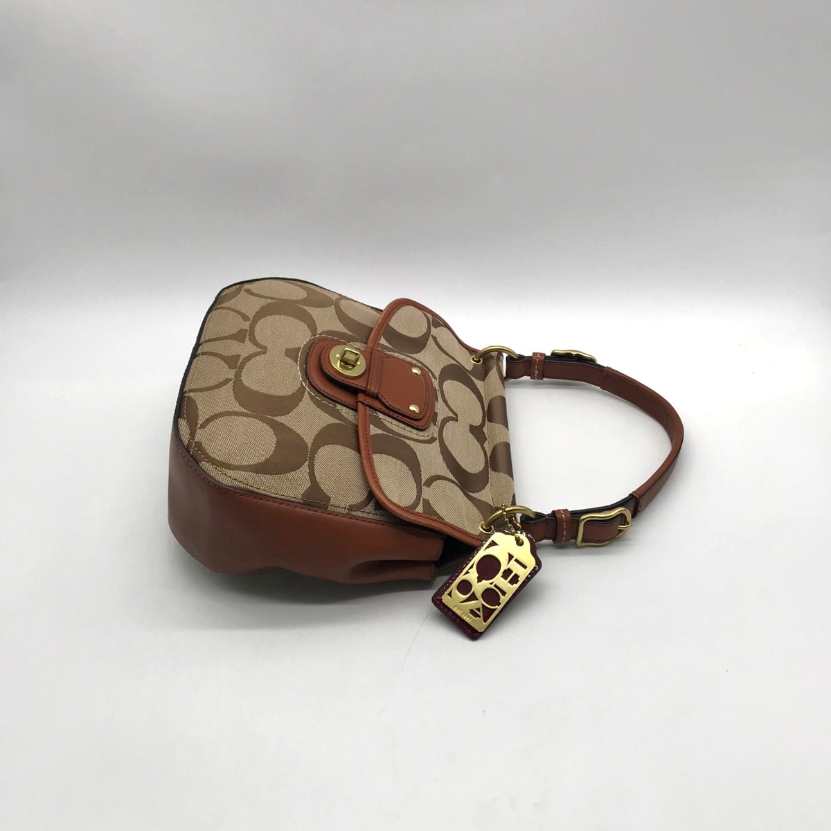 Coach Brown Signature Canvas 70th Anniversary Willis Bag- 19034