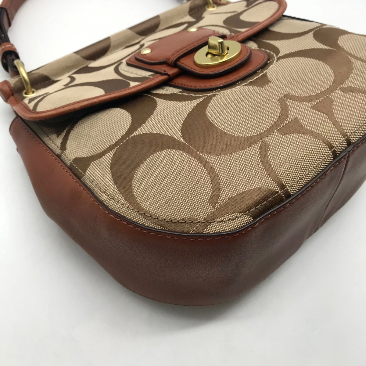 Coach Brown Signature Canvas 70th Anniversary Willis Bag- 19034