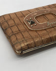 Guess by Marciano Tan Embossed Framed Clutch