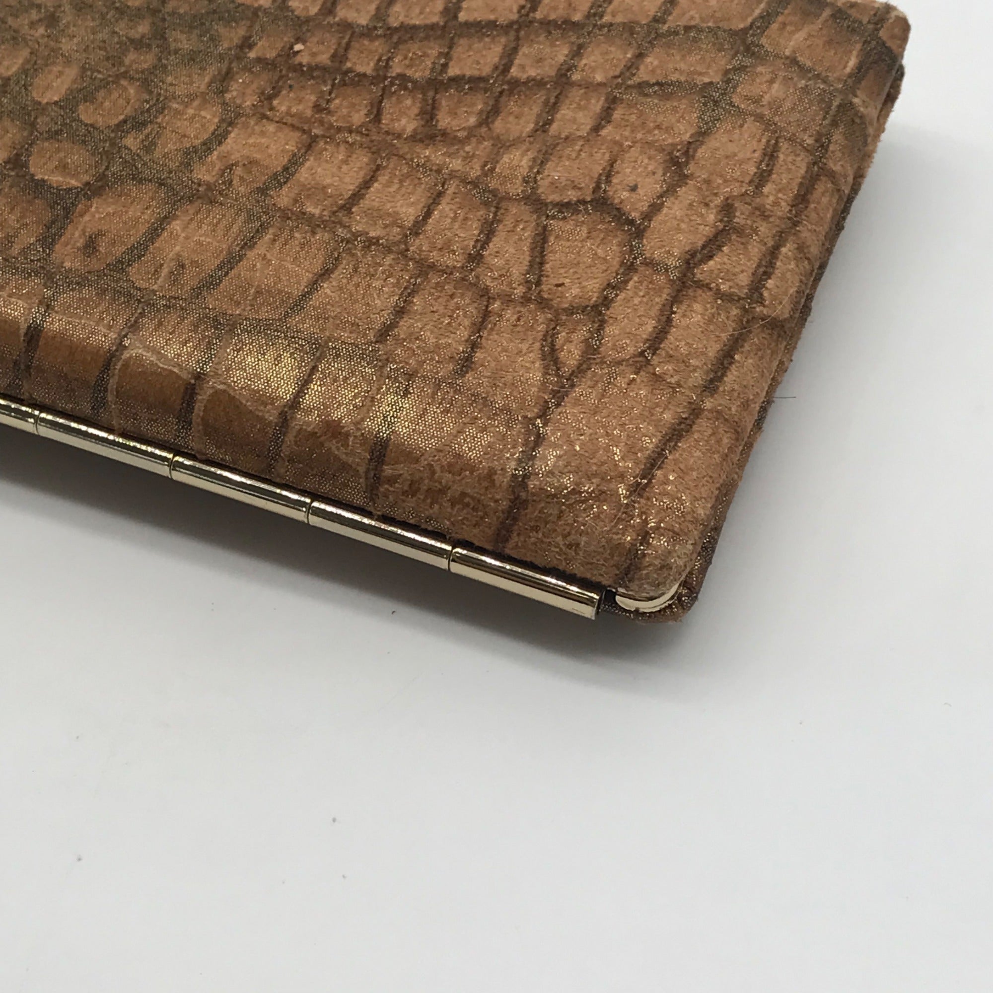 Guess by Marciano Tan Embossed Framed Clutch