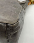 Hobo Grey Leather Shoulder Bag