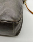 Hobo Grey Leather Shoulder Bag