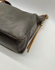 Hobo Grey Leather Shoulder Bag