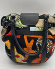 Salvatore Ferragamo Vintage Savannah Animal Print Nylon Shoulder Bag