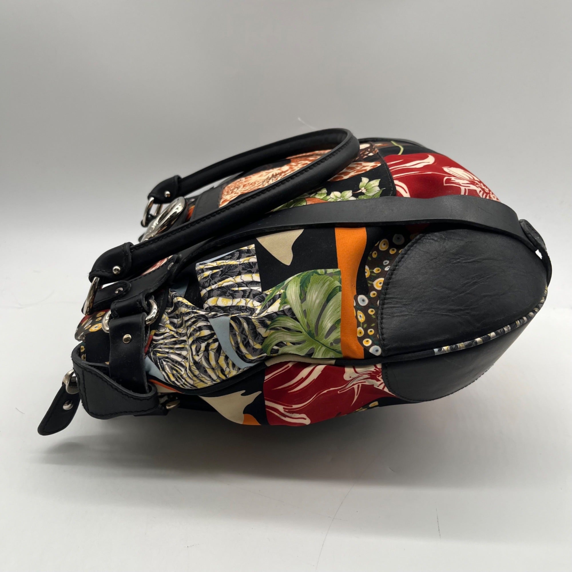 Salvatore Ferragamo Vintage Savannah Animal Print Nylon Shoulder Bag