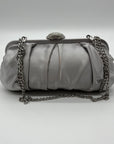 Nina Silver Pleated Satin Clutch