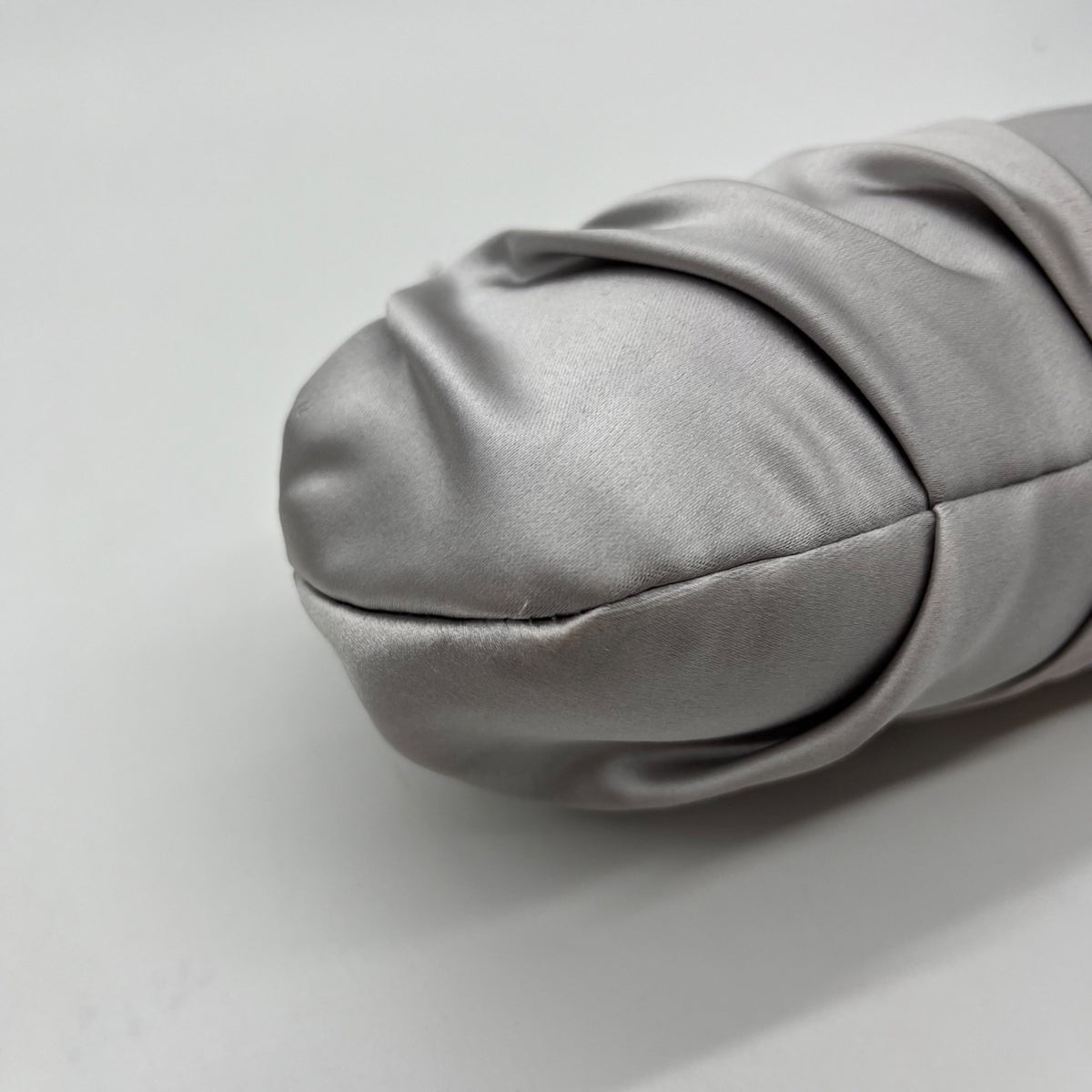 Nina Silver Pleated Satin Clutch