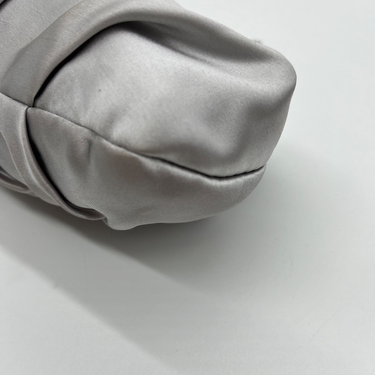 Nina Silver Pleated Satin Clutch