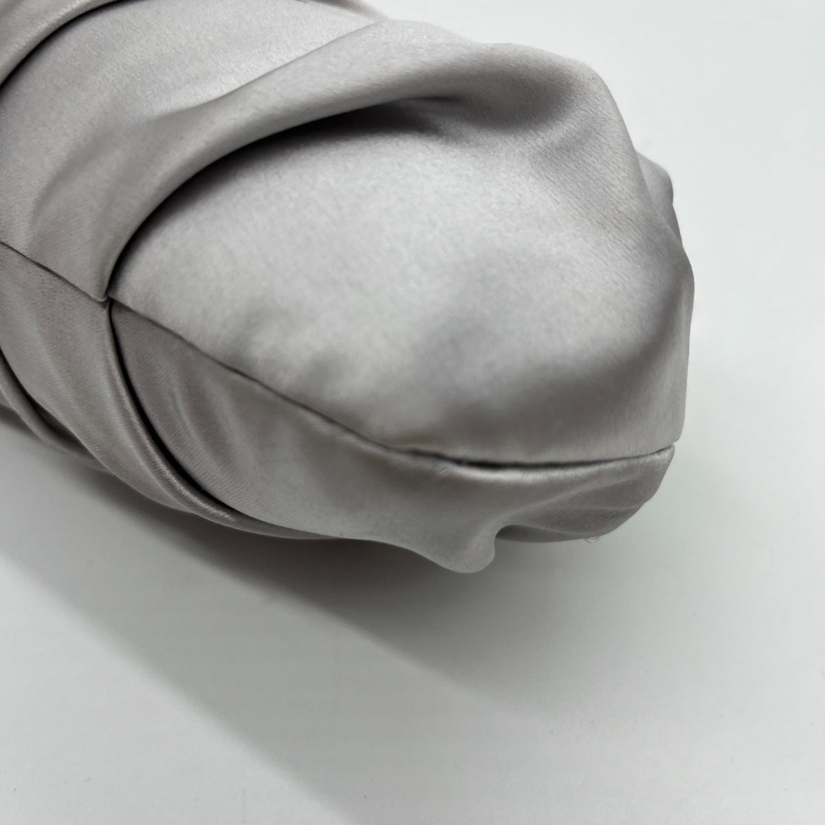 Nina Silver Pleated Satin Clutch