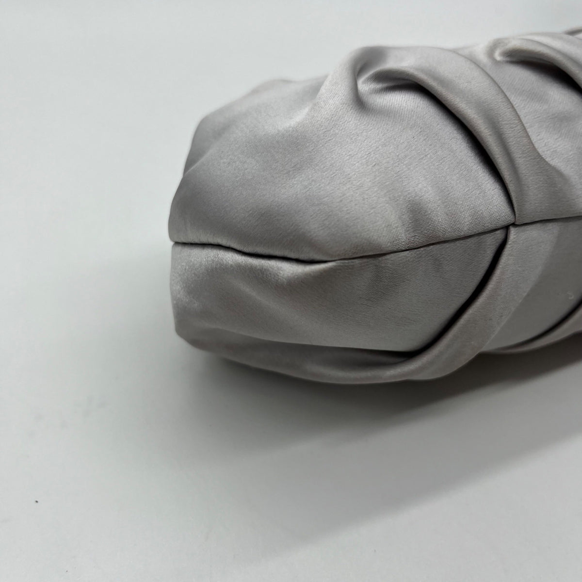 Nina Silver Pleated Satin Clutch