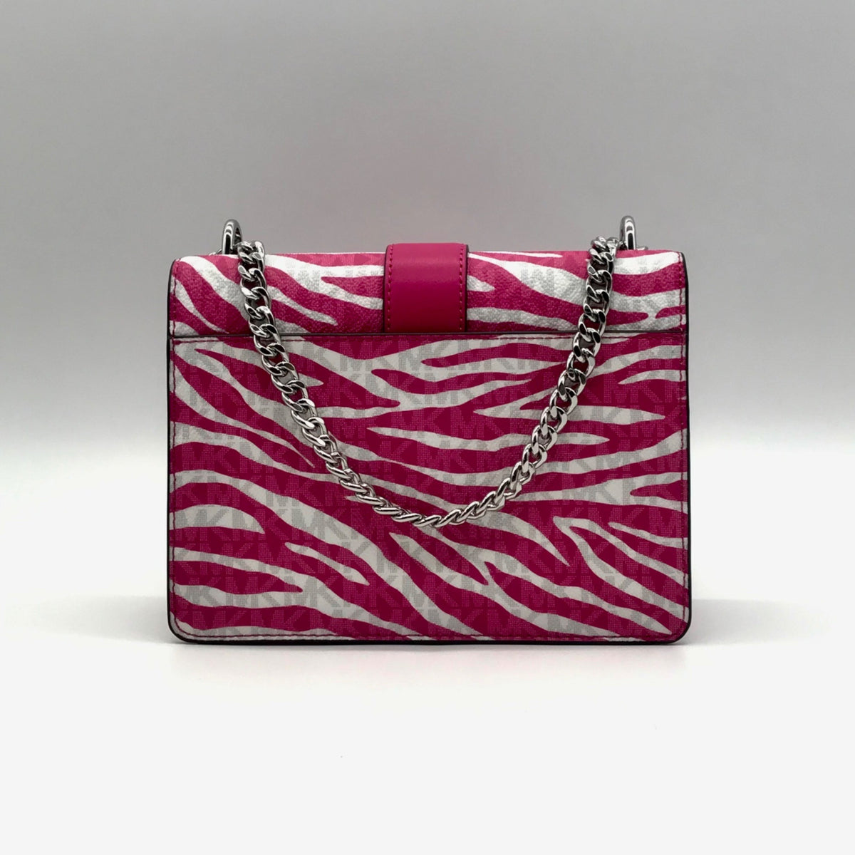 Michael Kors Pink And White Zebra Print Crossbody Bag