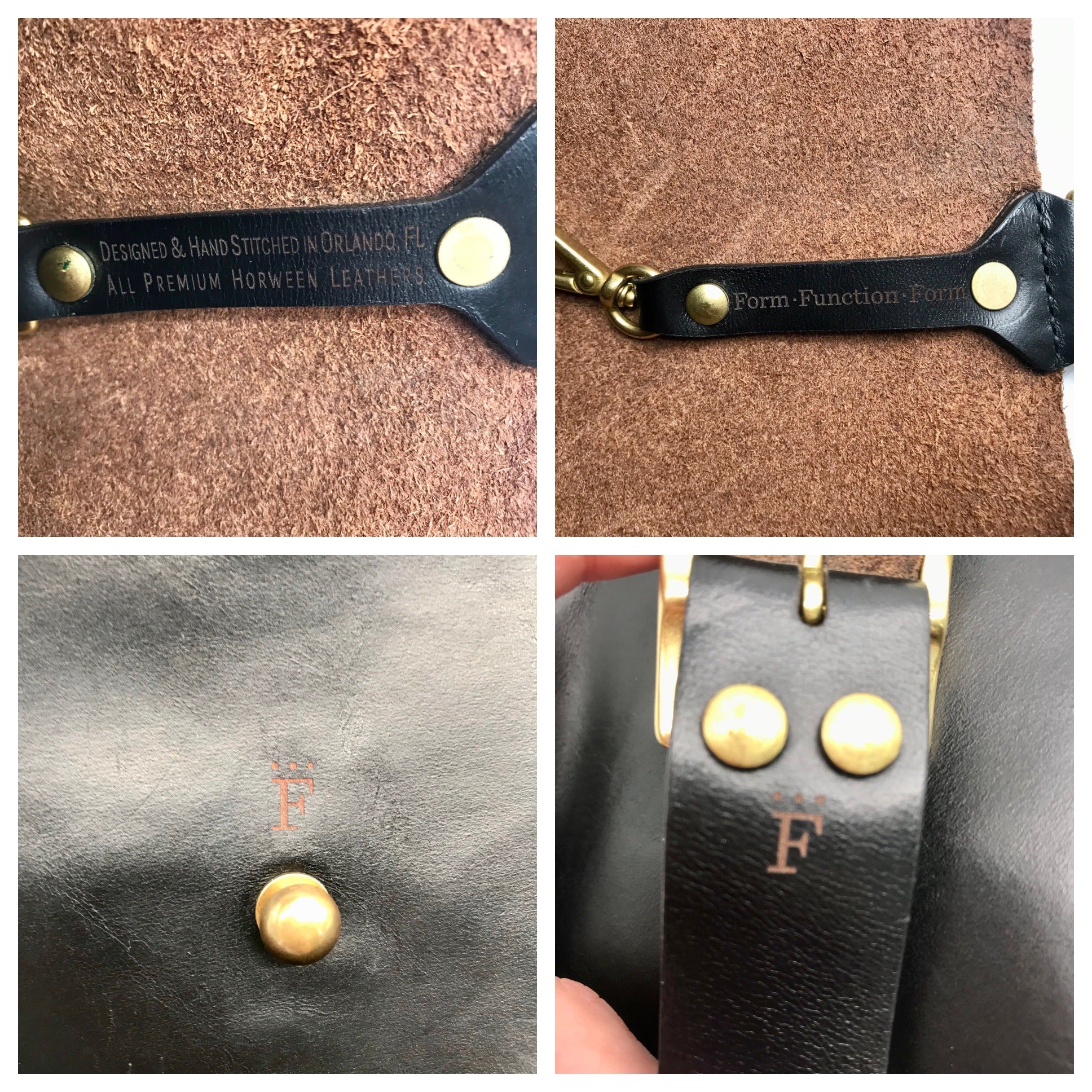Form Function Form Black Horween Leather &amp; Animal Print Flap 3 Way Bag