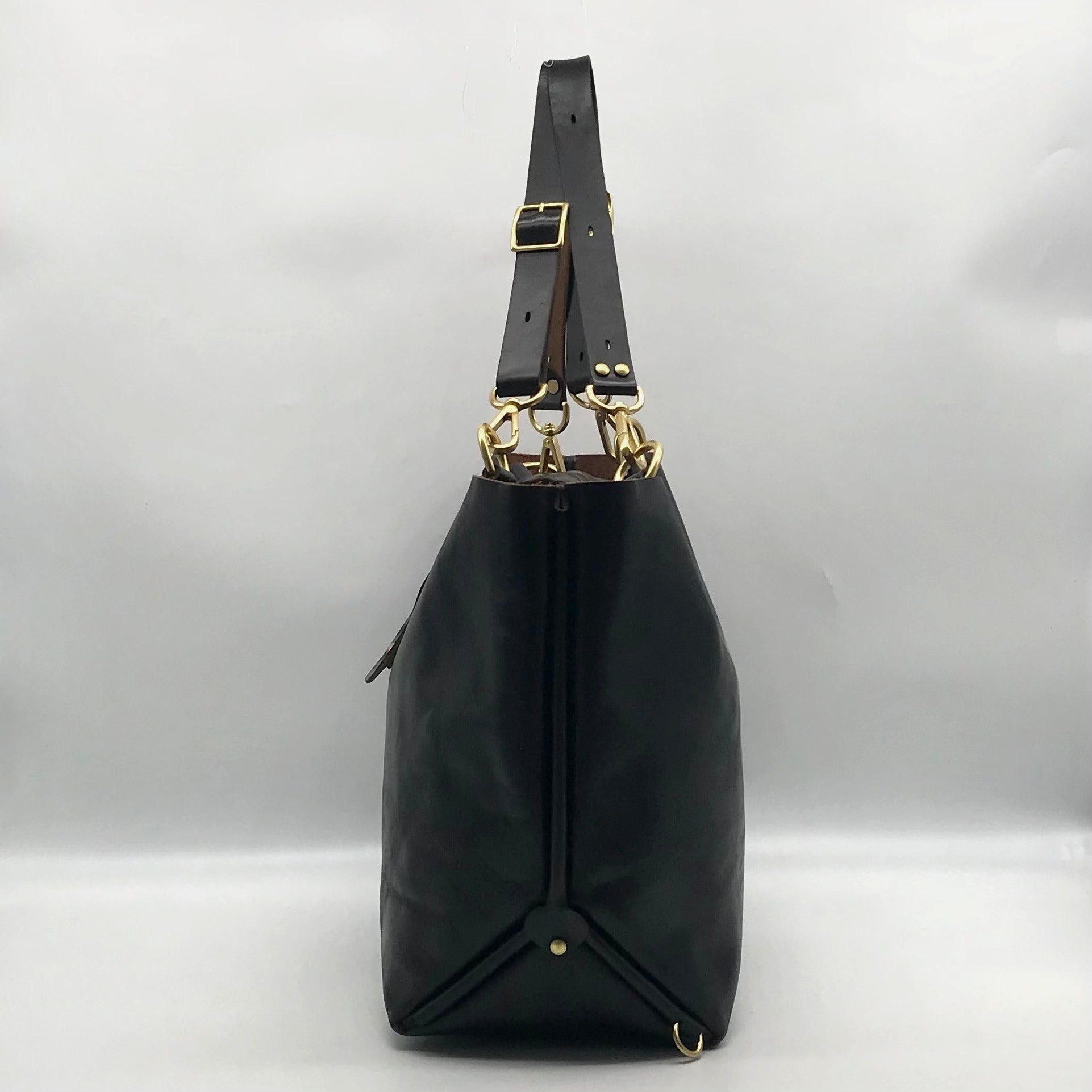 Form Function Form Black Horween Leather &amp; Animal Print Flap 3 Way Bag