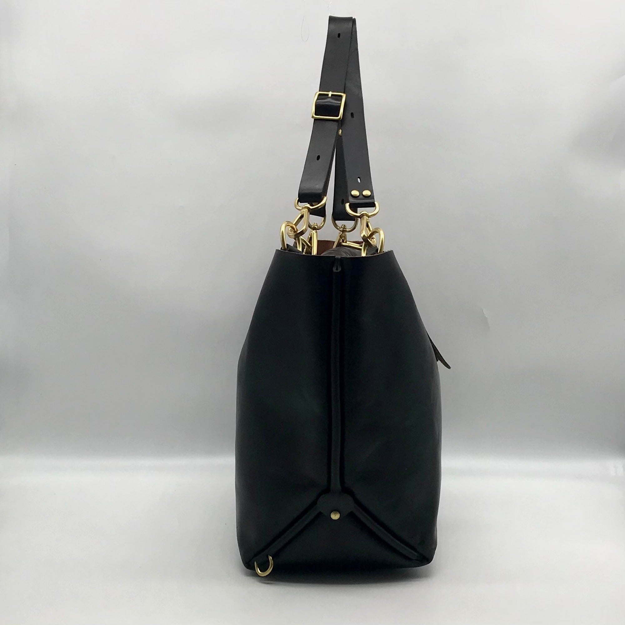 Form Function Form Black Horween Leather &amp; Animal Print Flap 3 Way Bag