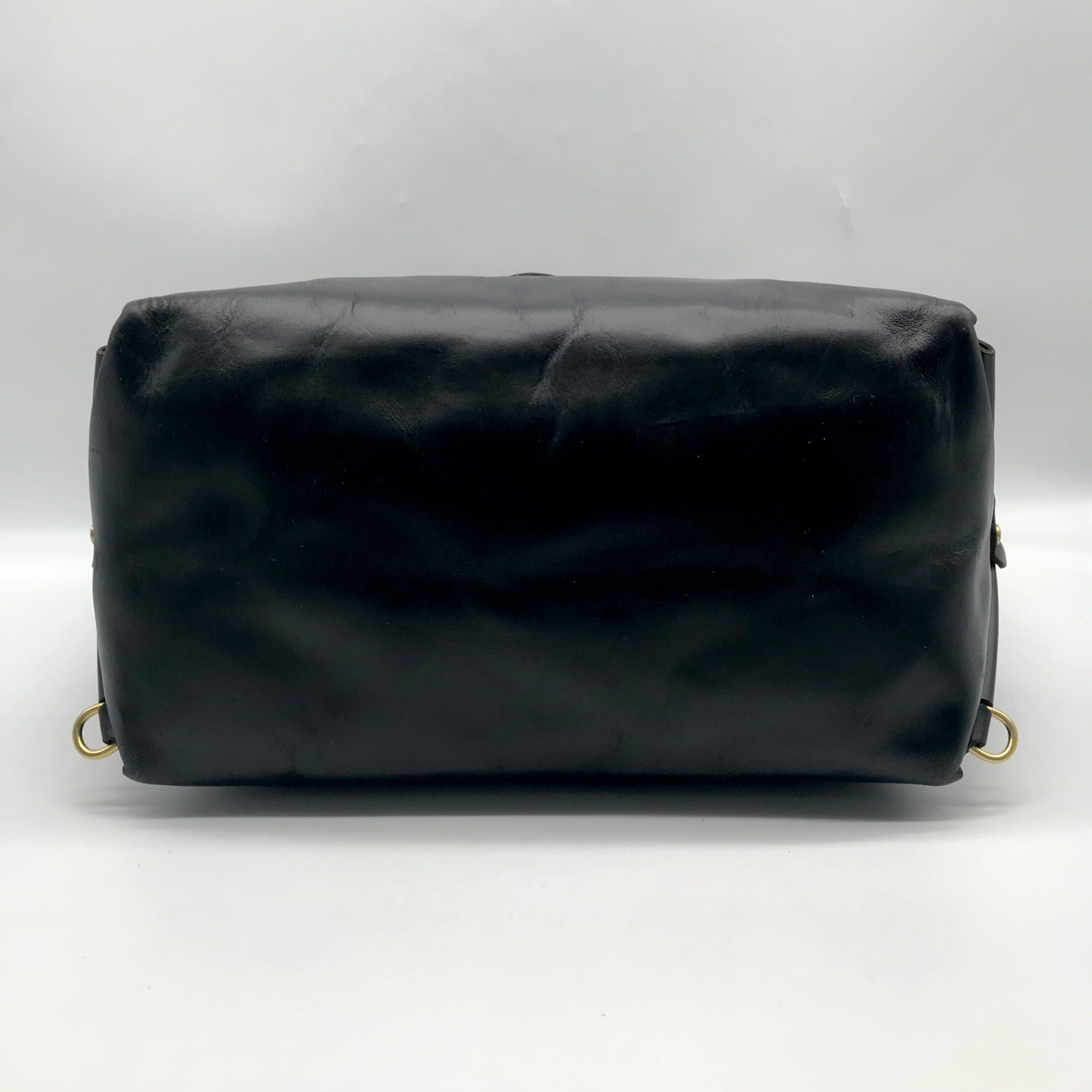 Form Function Form Black Horween Leather &amp; Animal Print Flap 3 Way Bag