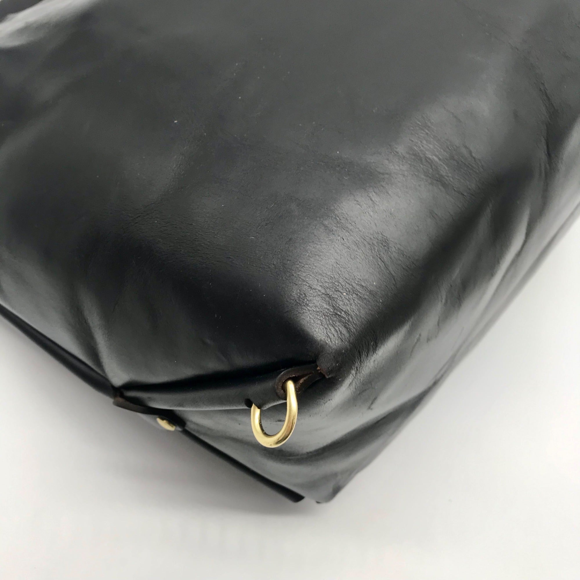 Form Function Form Black Horween Leather &amp; Animal Print Flap 3 Way Bag
