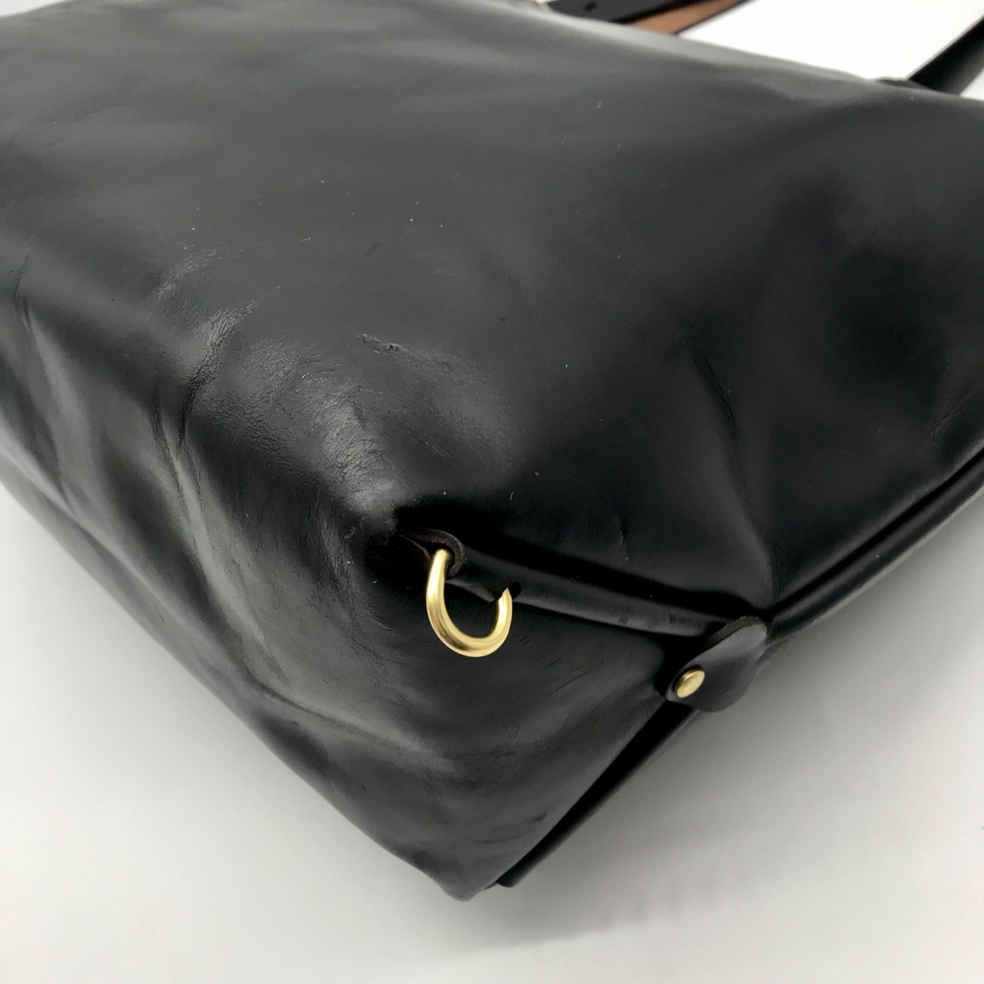 Form Function Form Black Horween Leather &amp; Animal Print Flap 3 Way Bag
