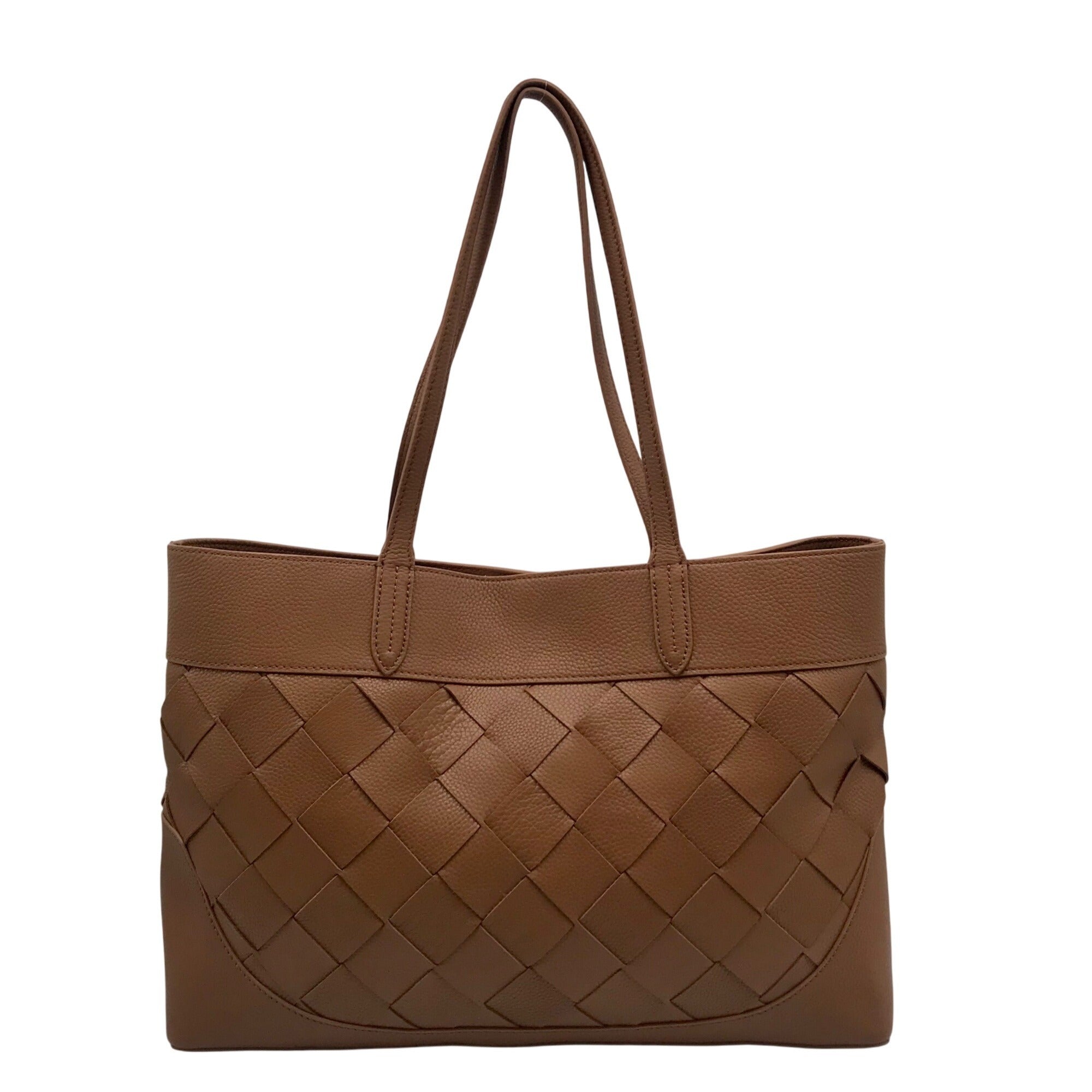 Talbots Tan Woven Leather Havana Tote