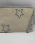 WKND WYFR Ivory Canvas and Silver Star Convertible Clutch