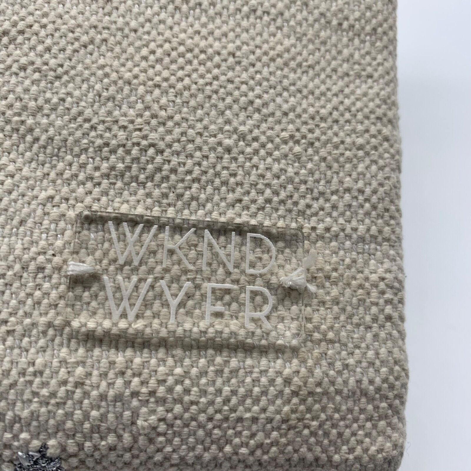 WKND WYFR Ivory Canvas and Silver Star Convertible Clutch