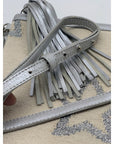 WKND WYFR Ivory Canvas and Silver Star Convertible Clutch