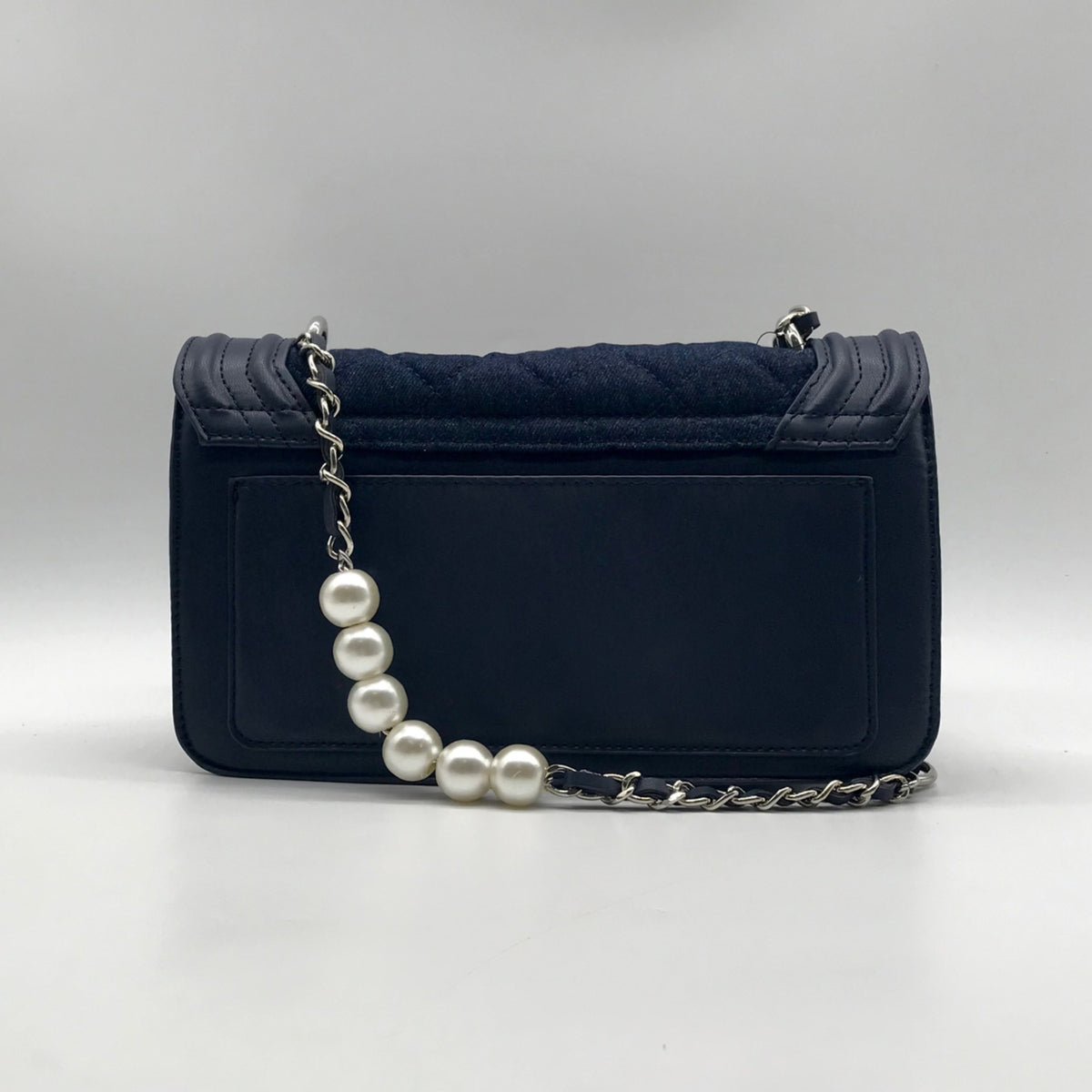 Badgley Mischka Blue Denim Studded Crossbody Bag