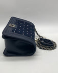 Badgley Mischka Blue Denim Studded Crossbody Bag