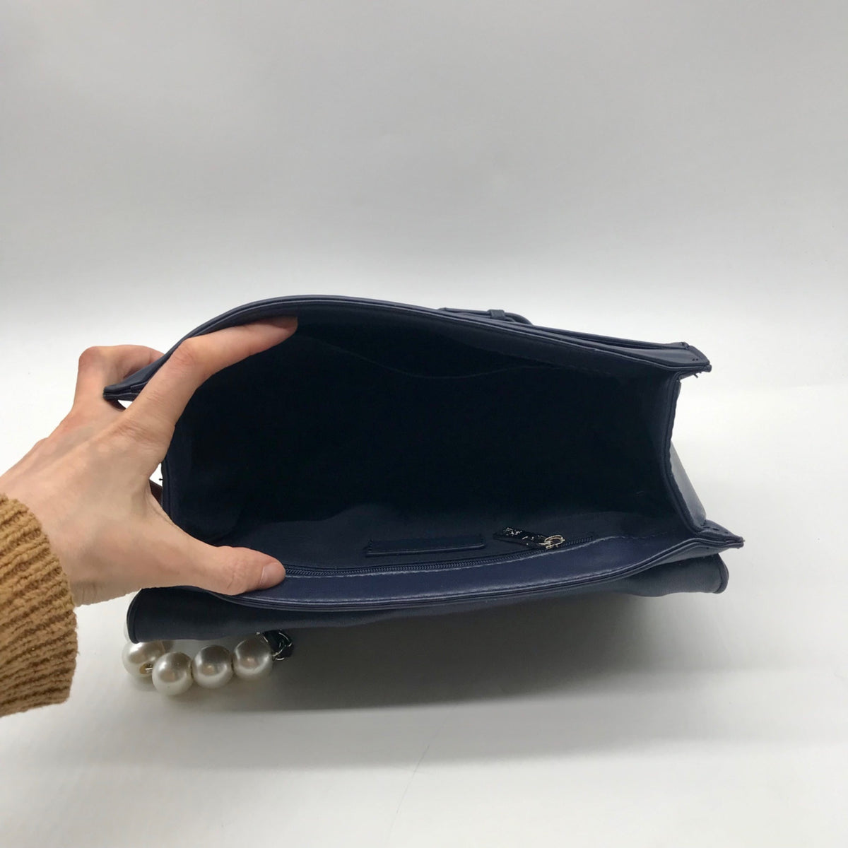 Badgley Mischka Blue Denim Studded Crossbody Bag