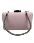 I.N.C International Concepts Pink Dogwood Satin Crystal Frame Clutch