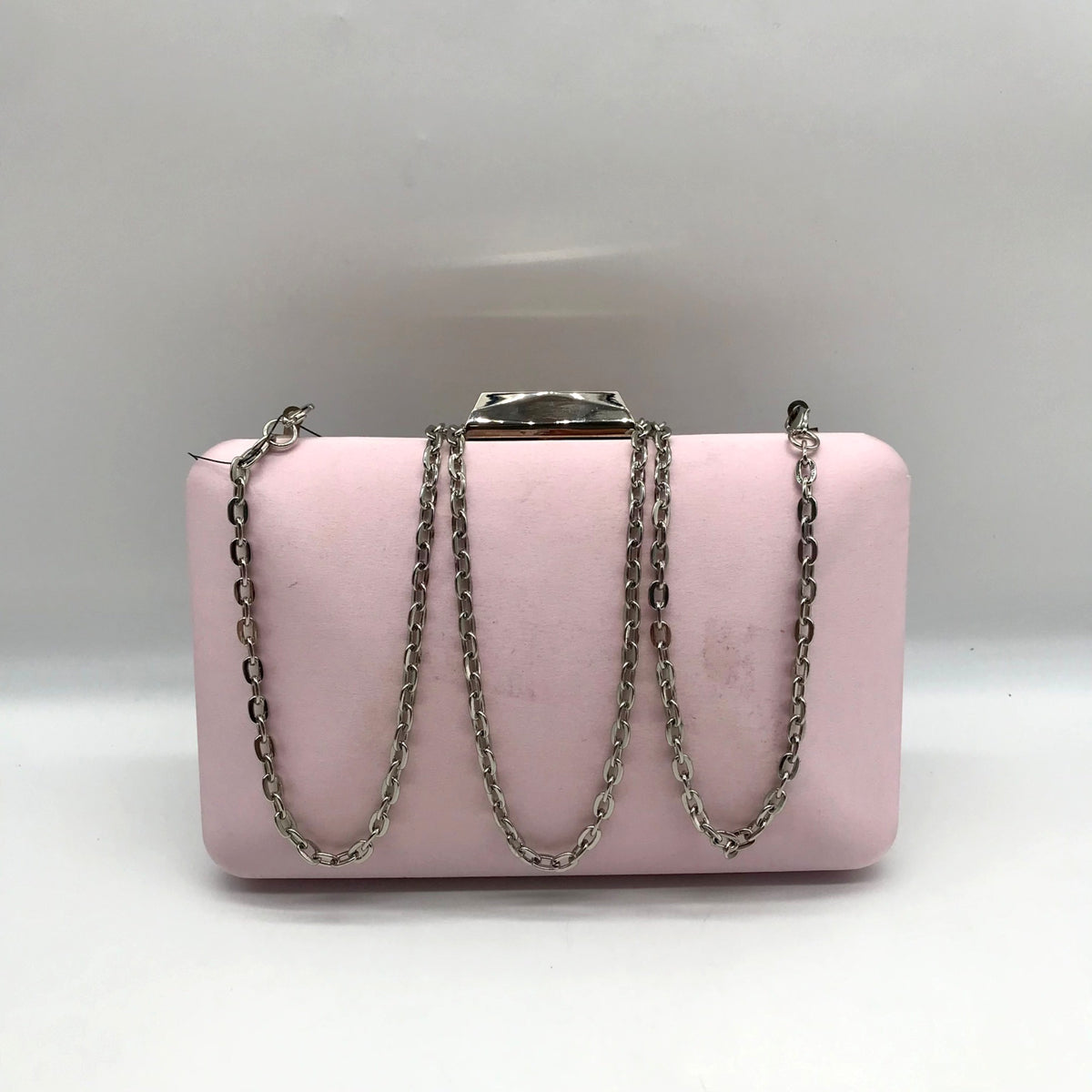 I.N.C International Concepts Pink Dogwood Satin Crystal Frame Clutch