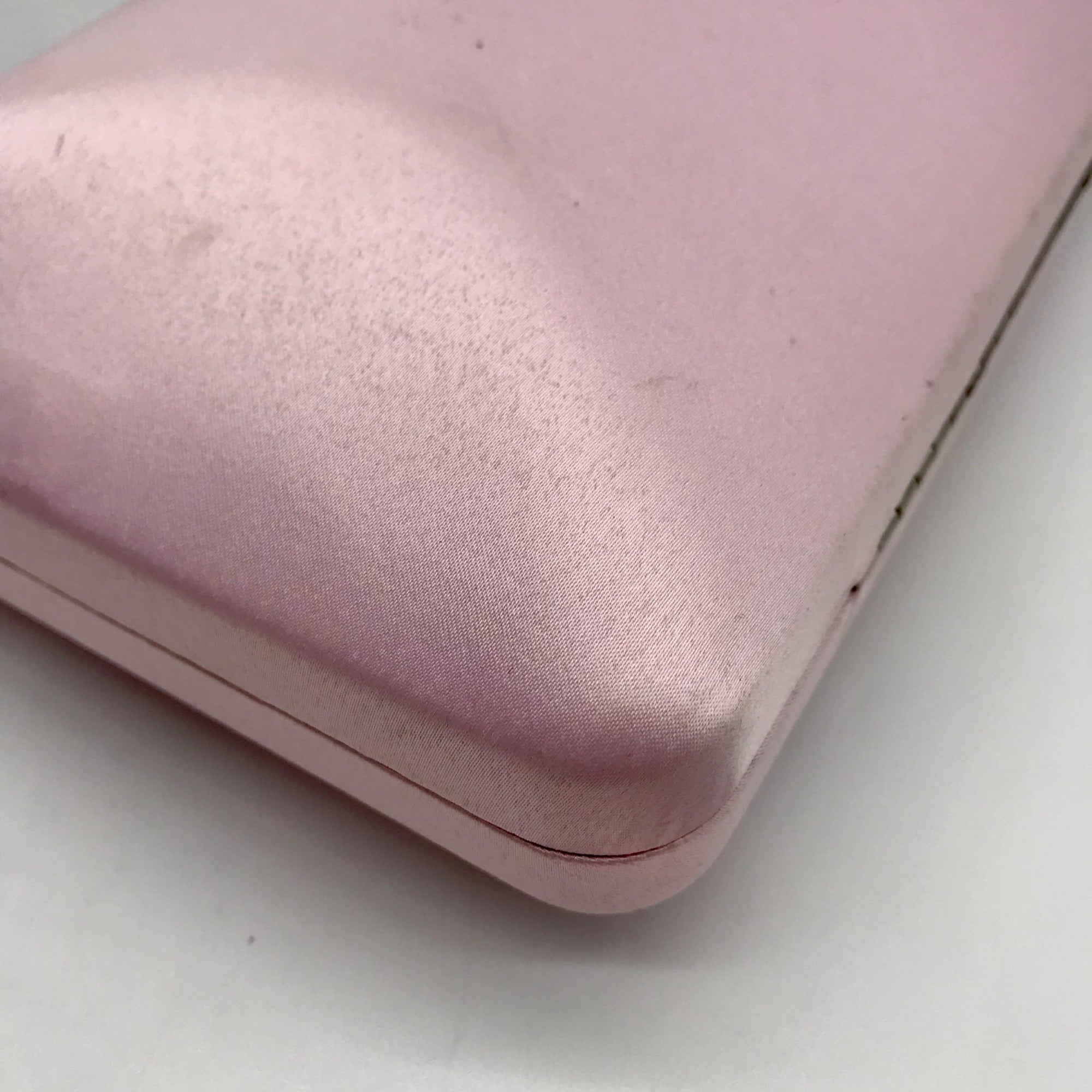 I.N.C International Concepts Pink Dogwood Satin Crystal Frame Clutch