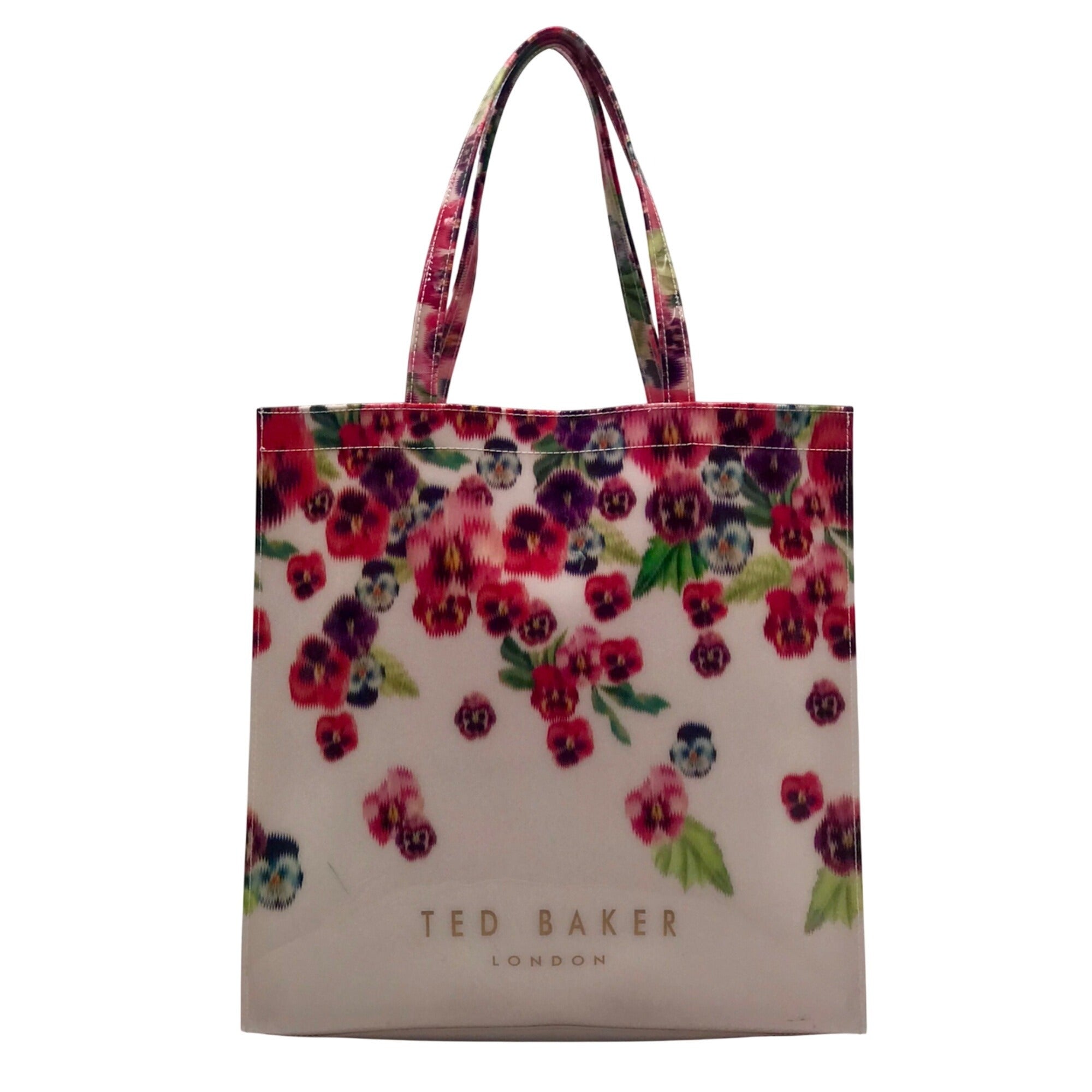 Ted Baker Pink Floral PVC Large Pansy Icon Tote Bag
