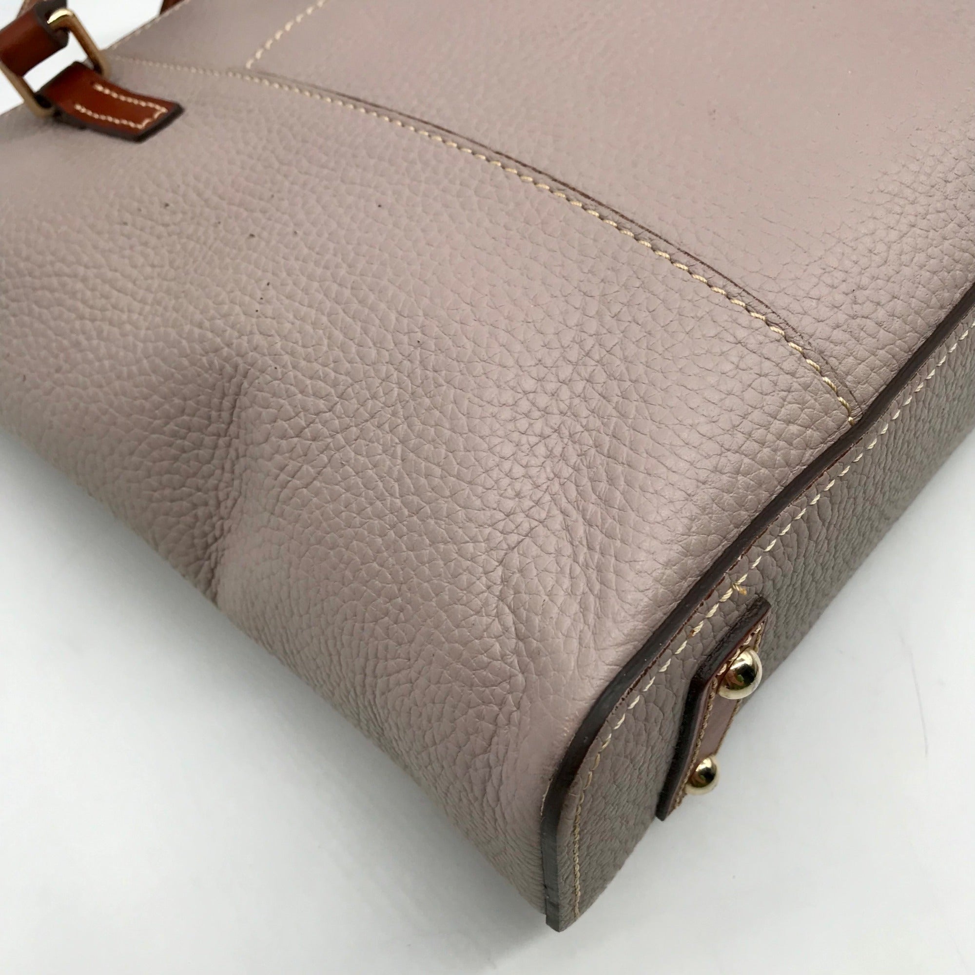 Dooney &amp; Bourke Gray Pebbled Grain Lexington Shopper Tote