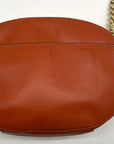 Michael Kors Burnt Orange Leather Floral Applique Crossbody Bag