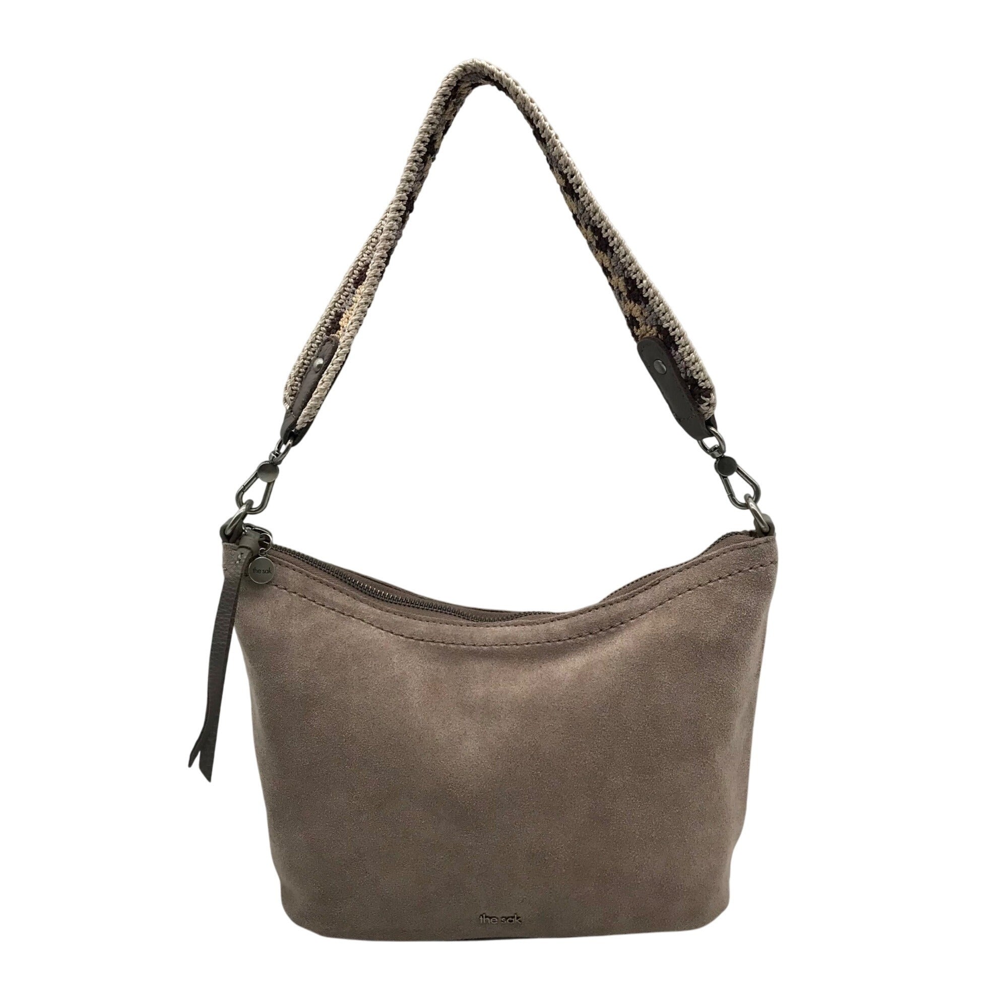 The Sak Gray Genuine Suede De Young Shoulder Bag