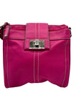 Tignanello Pink Pebbled Leather Organizer Crossbody Bag