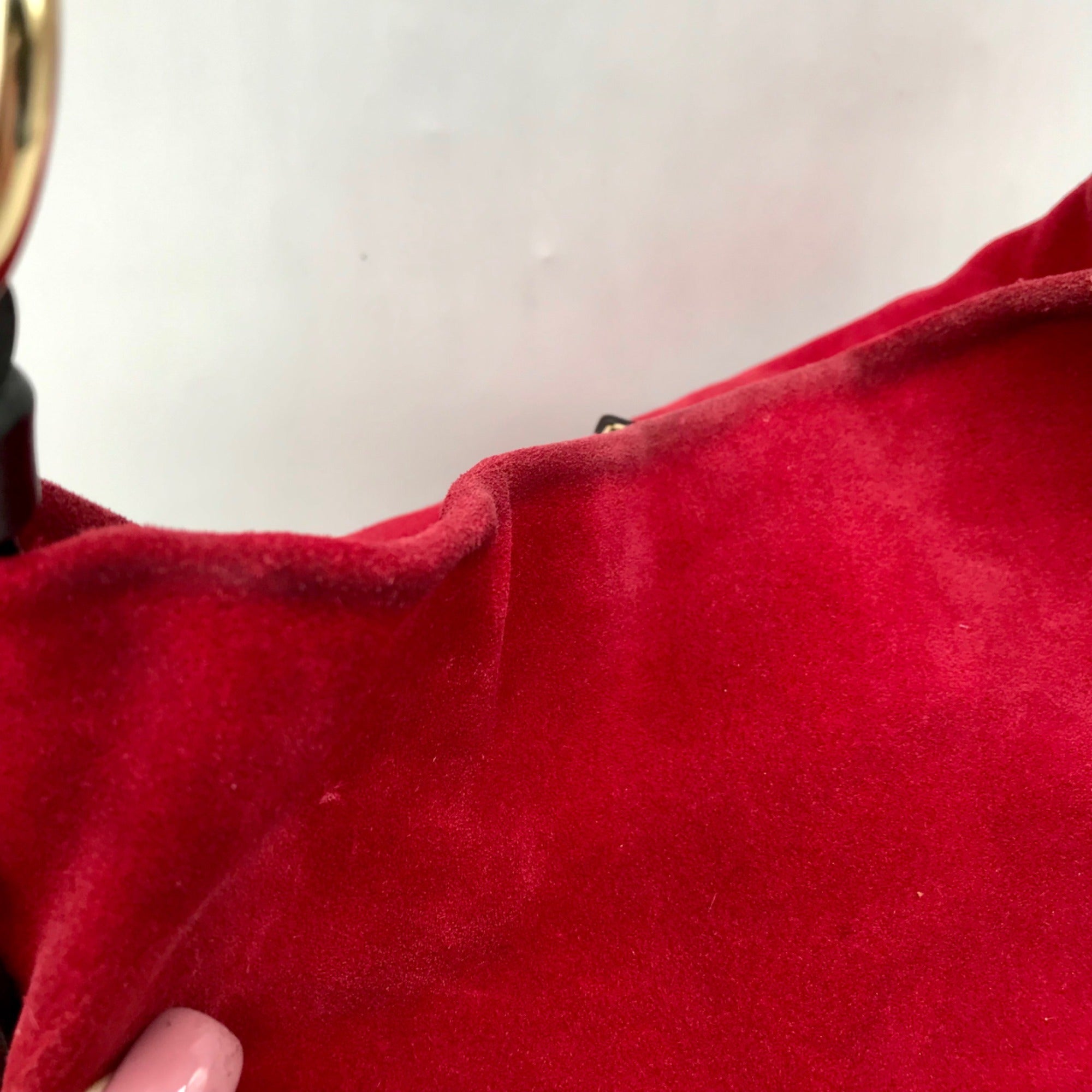 Dooney &amp; Bourke Red Suede Vintage Bucket Bag