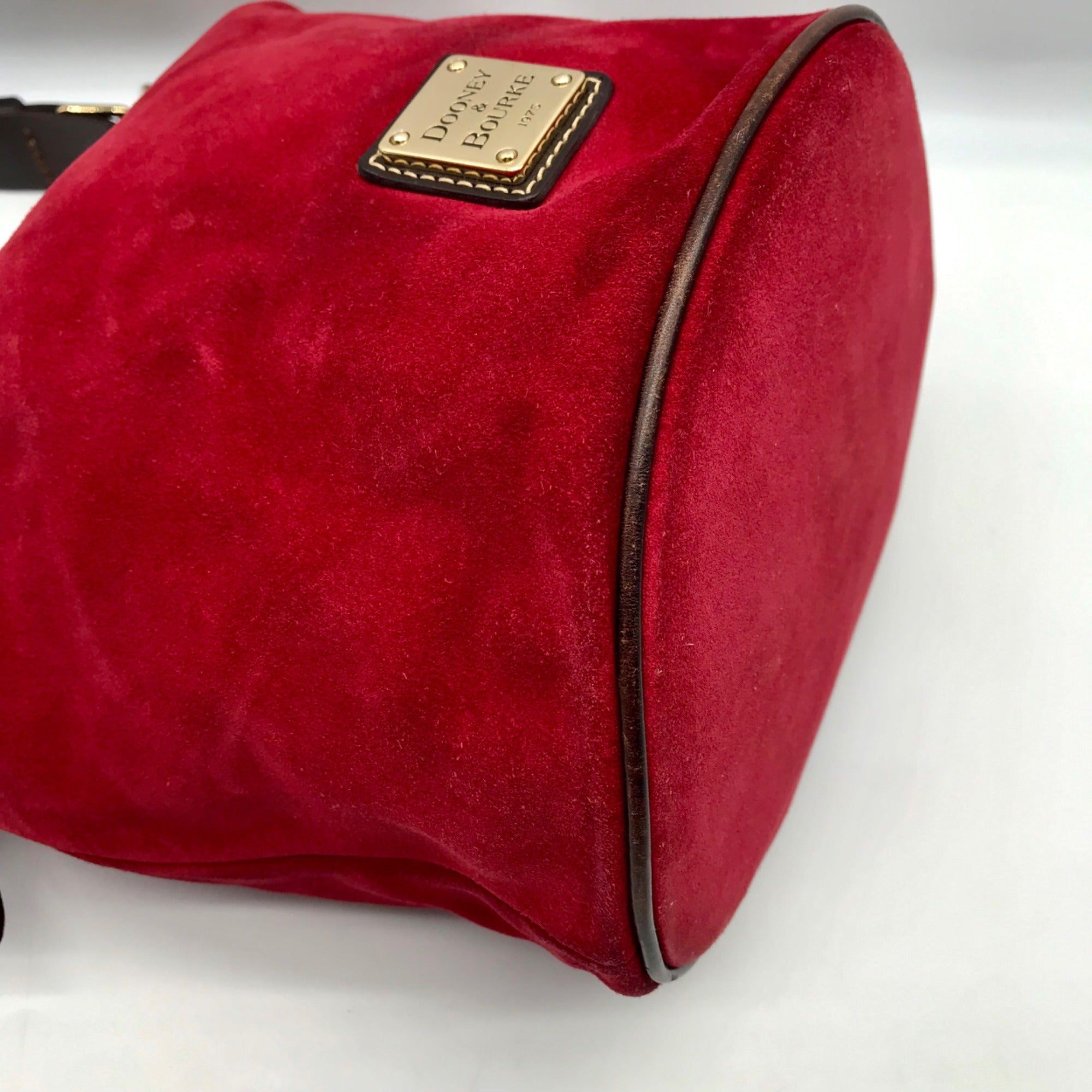 Dooney &amp; Bourke Red Suede Vintage Bucket Bag