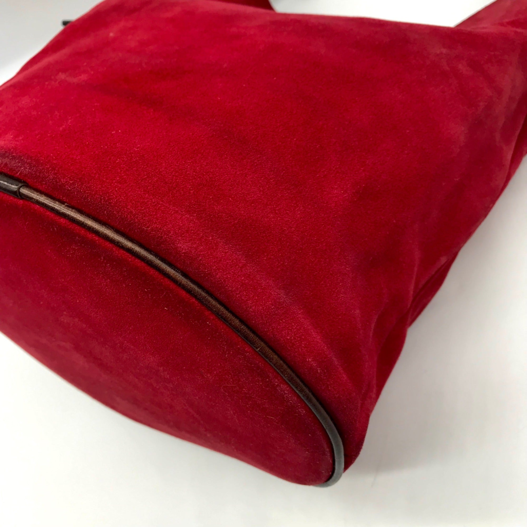 Dooney &amp; Bourke Red Suede Vintage Bucket Bag