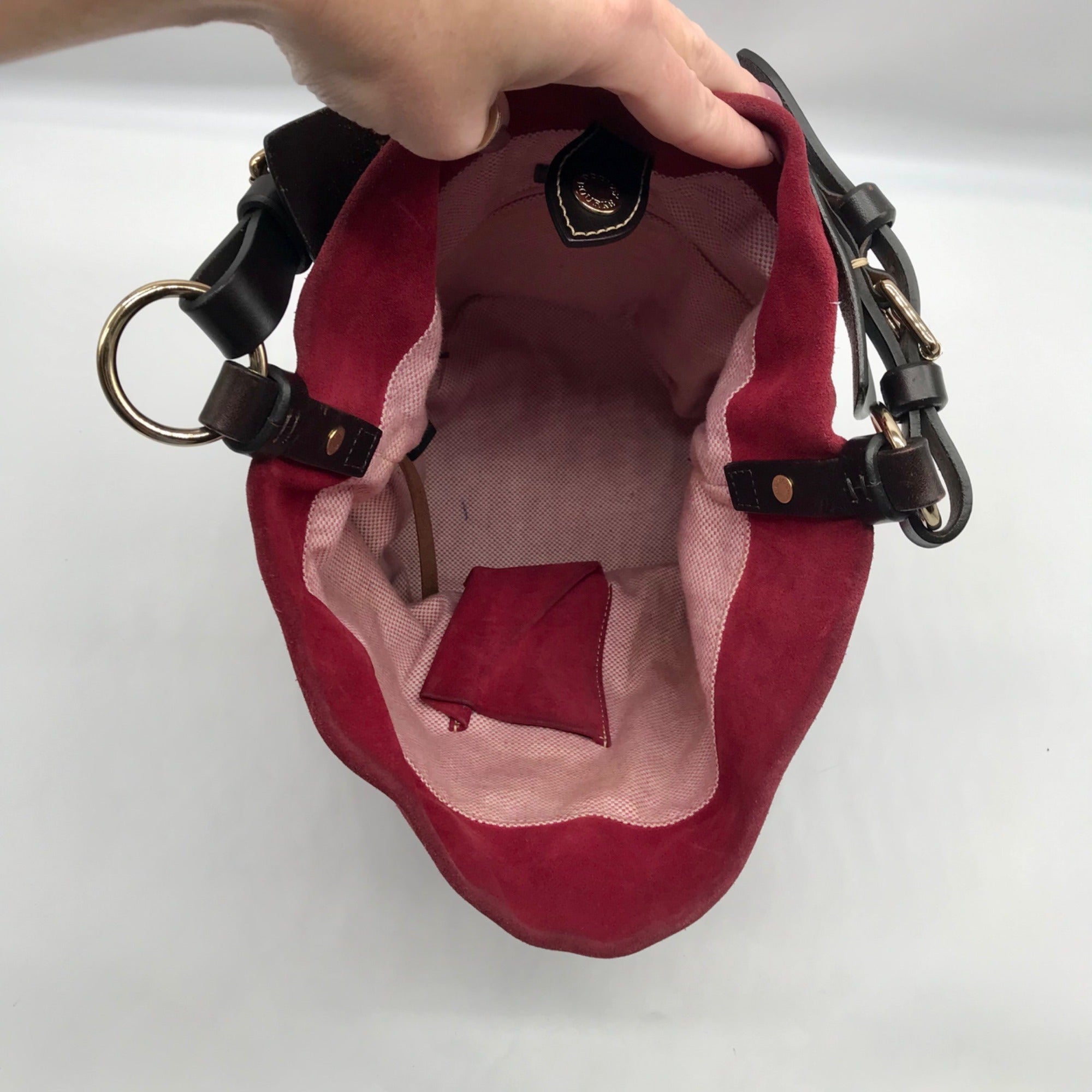 Dooney &amp; Bourke Red Suede Vintage Bucket Bag