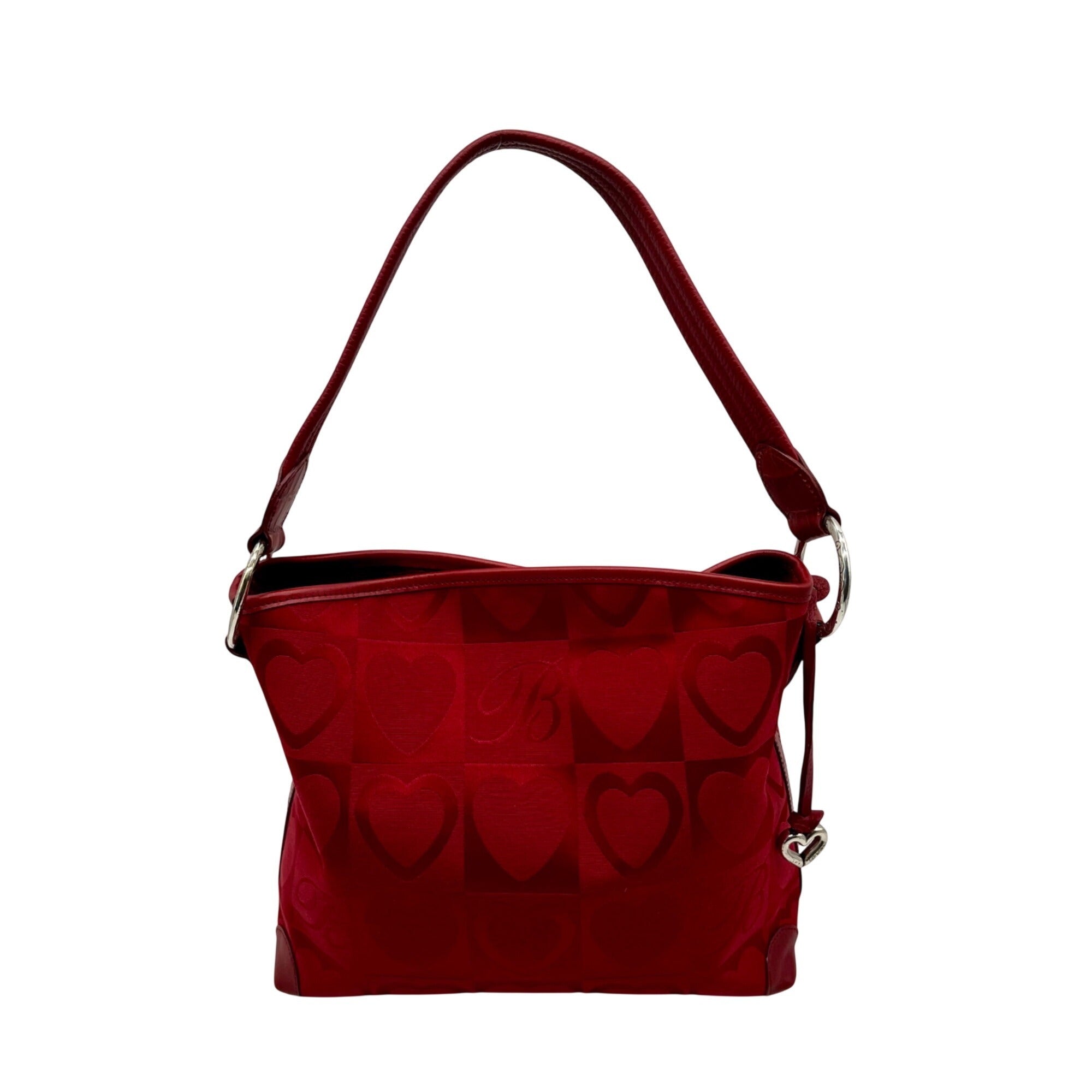 Brighton Red Heart Print Fabric Shoulder Bag