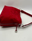 Brighton Red Heart Print Fabric Shoulder Bag