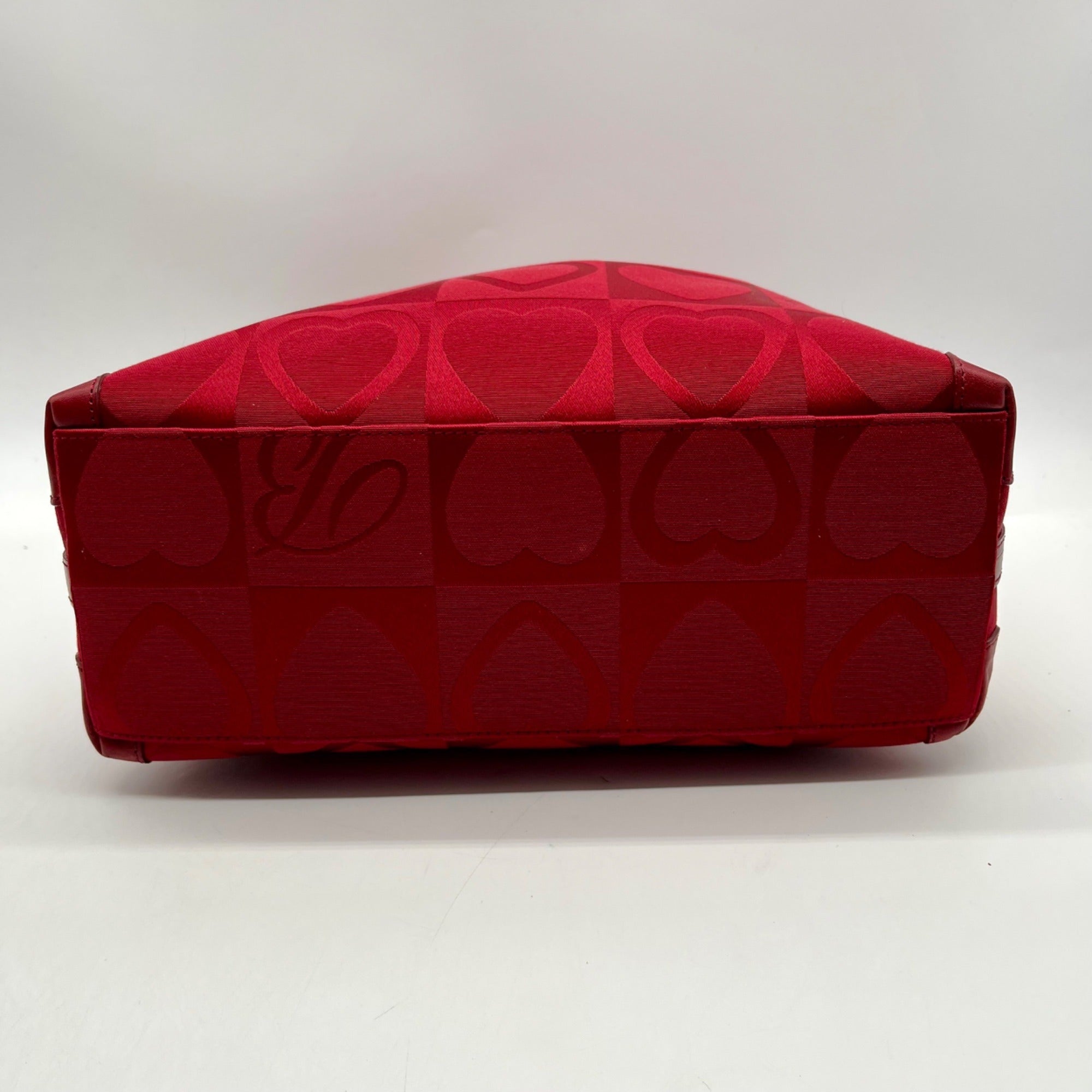 Brighton Red Heart Print Fabric Shoulder Bag