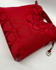 Brighton Red Heart Print Fabric Shoulder Bag