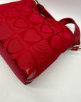 Brighton Red Heart Print Fabric Shoulder Bag