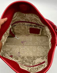 Brighton Red Heart Print Fabric Shoulder Bag