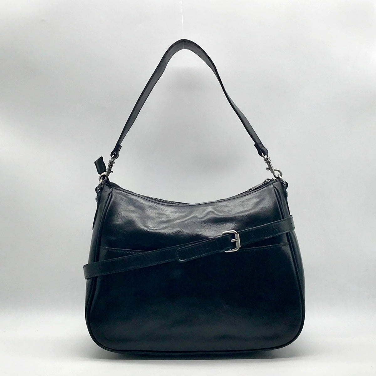 Patricia Nash Black Leather Shoulder/Hobo Bag