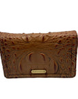 Brahmin Pecan Melbourne Croc Embossed Leather Wristlet Wallet